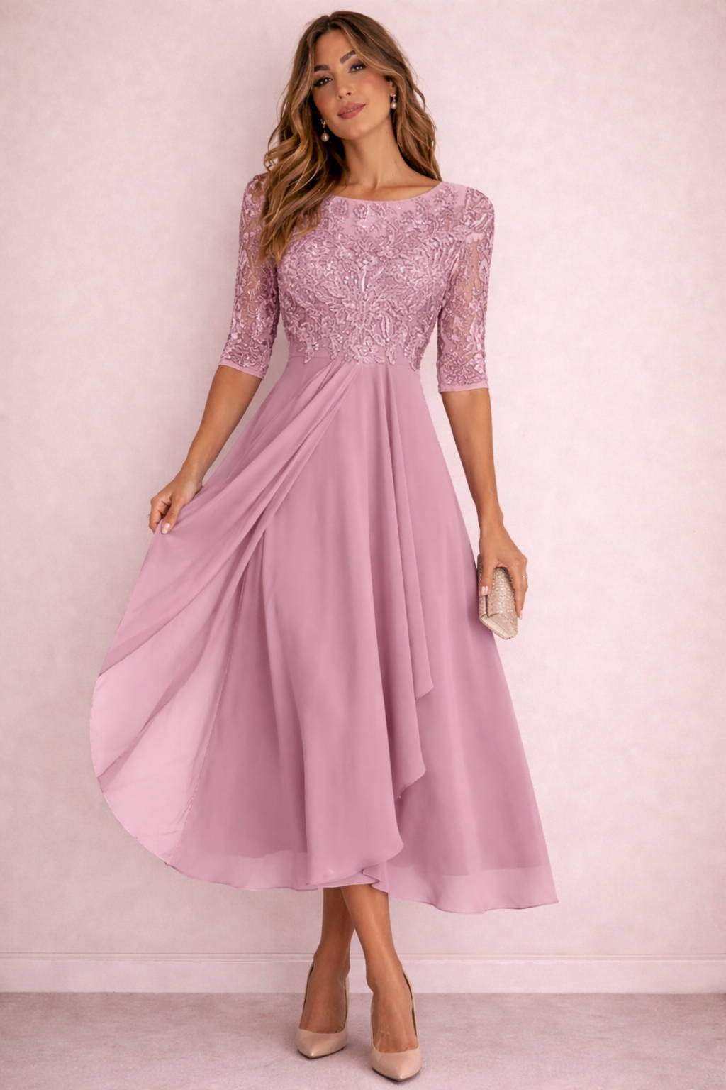 VESTIDO DE ENCAJE ELEGANTE PARA MUJER