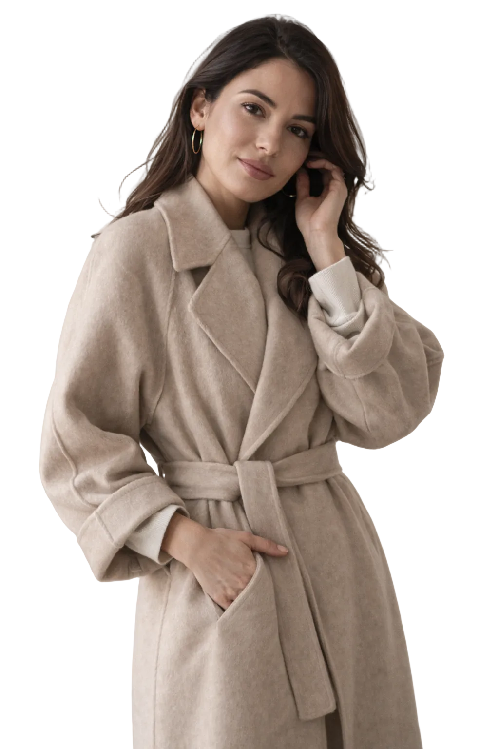Kaith™ | Elegant Belted Long Coat