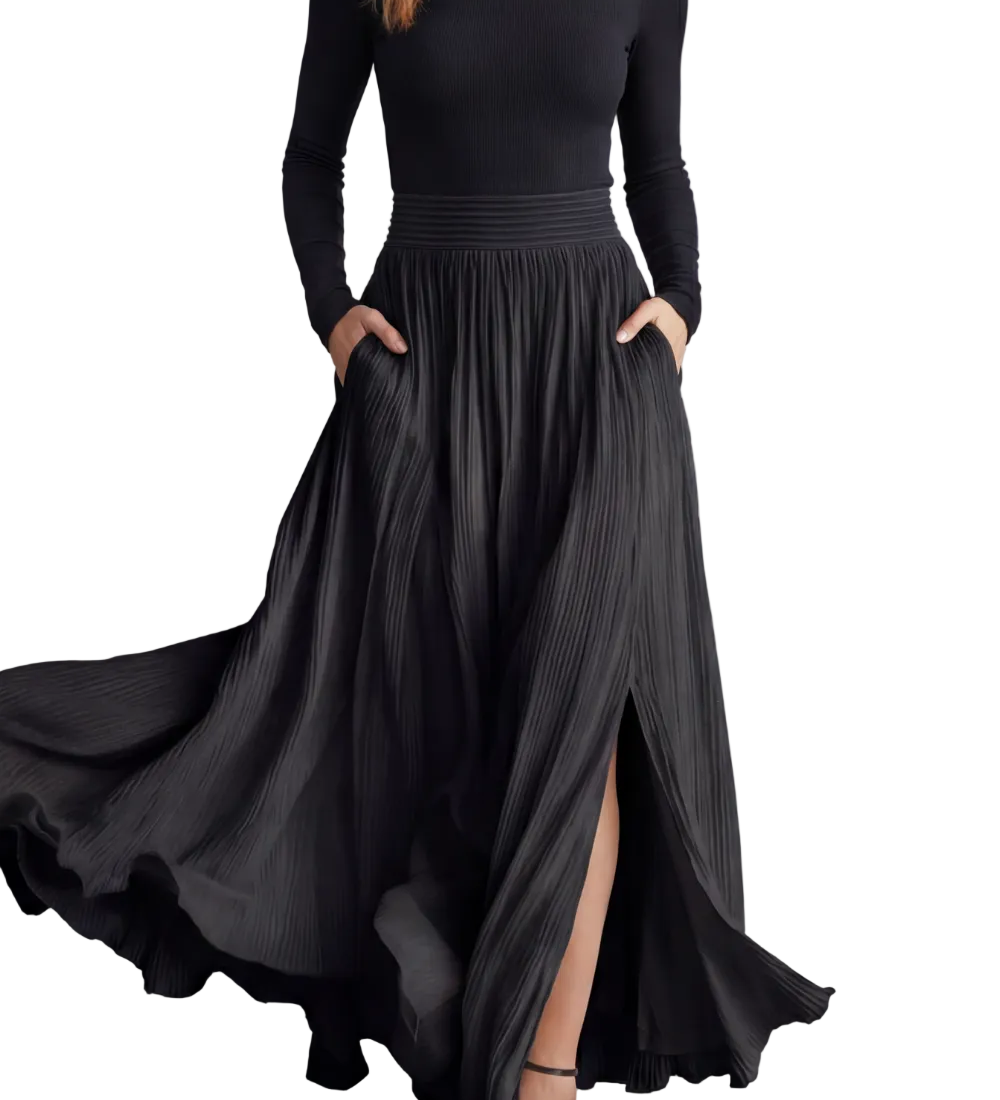 Neravelle – Pleated flow silhouette – Two-piece turtleneck set
