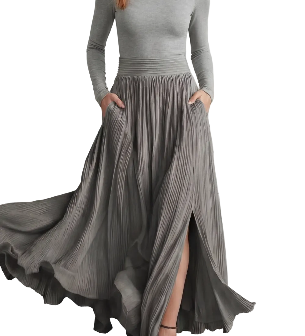 Neravelle – Pleated flow silhouette – Two-piece turtleneck set