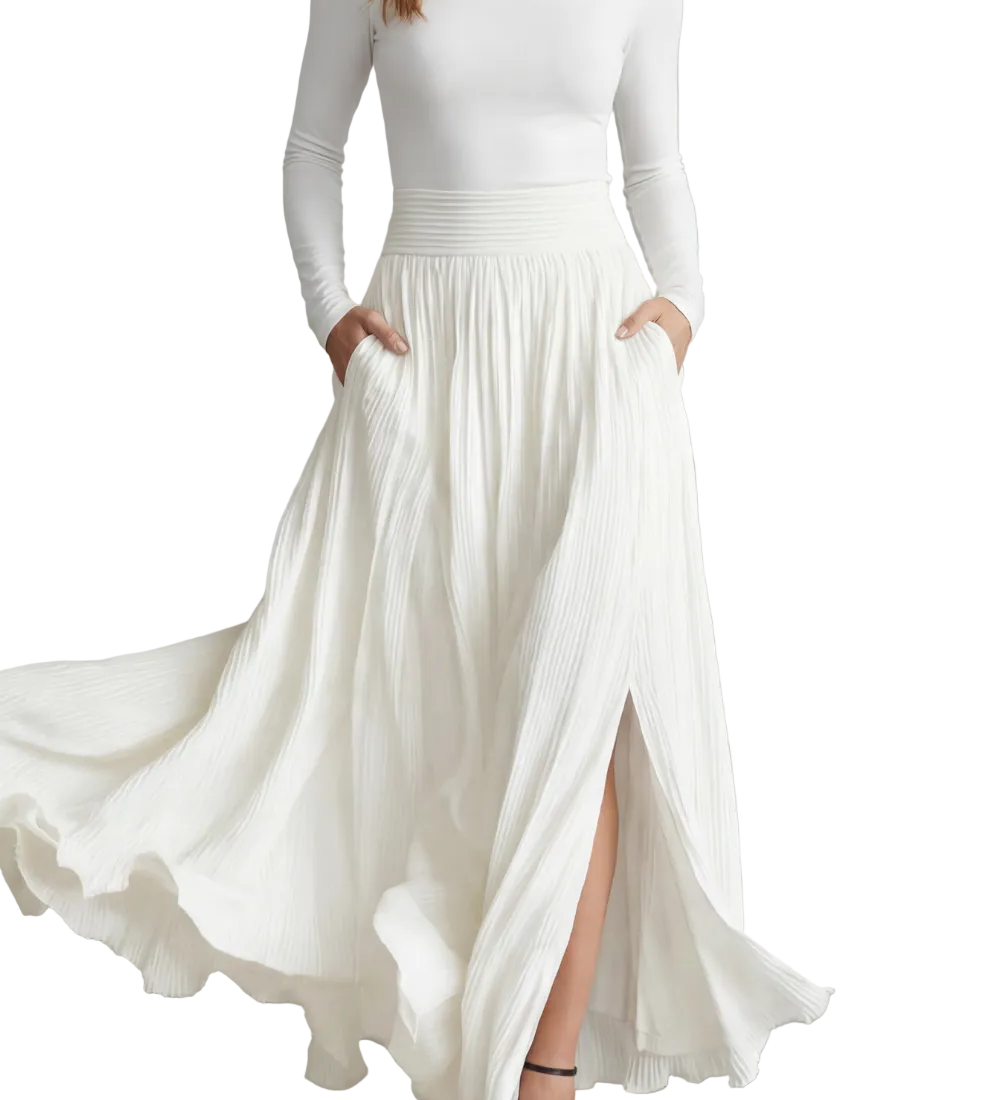 Neravelle – Pleated flow silhouette – Two-piece turtleneck set