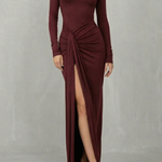 Noctavelle – Sculpted knot detail – High slit maxi dress
