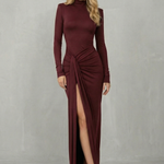 Noctavelle – Sculpted knot detail – High slit maxi dress