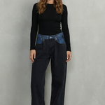Noirelle – Tri-fold waistband detail – Straight leg jeans