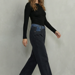 Noirelle – Tri-fold waistband detail – Straight leg jeans
