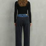Noirelle – Tri-fold waistband detail – Straight leg jeans