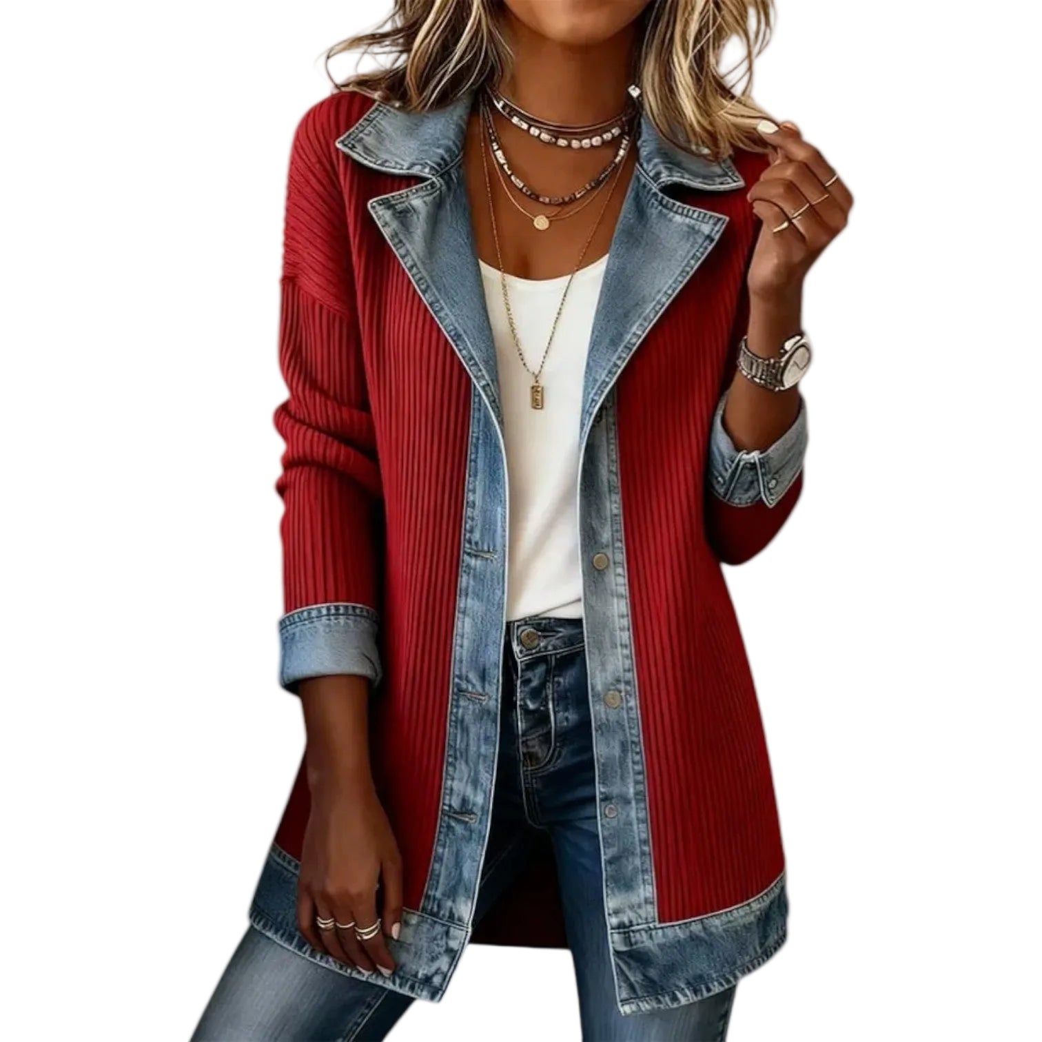 VESTE EN DENIM MÉLANGÉ