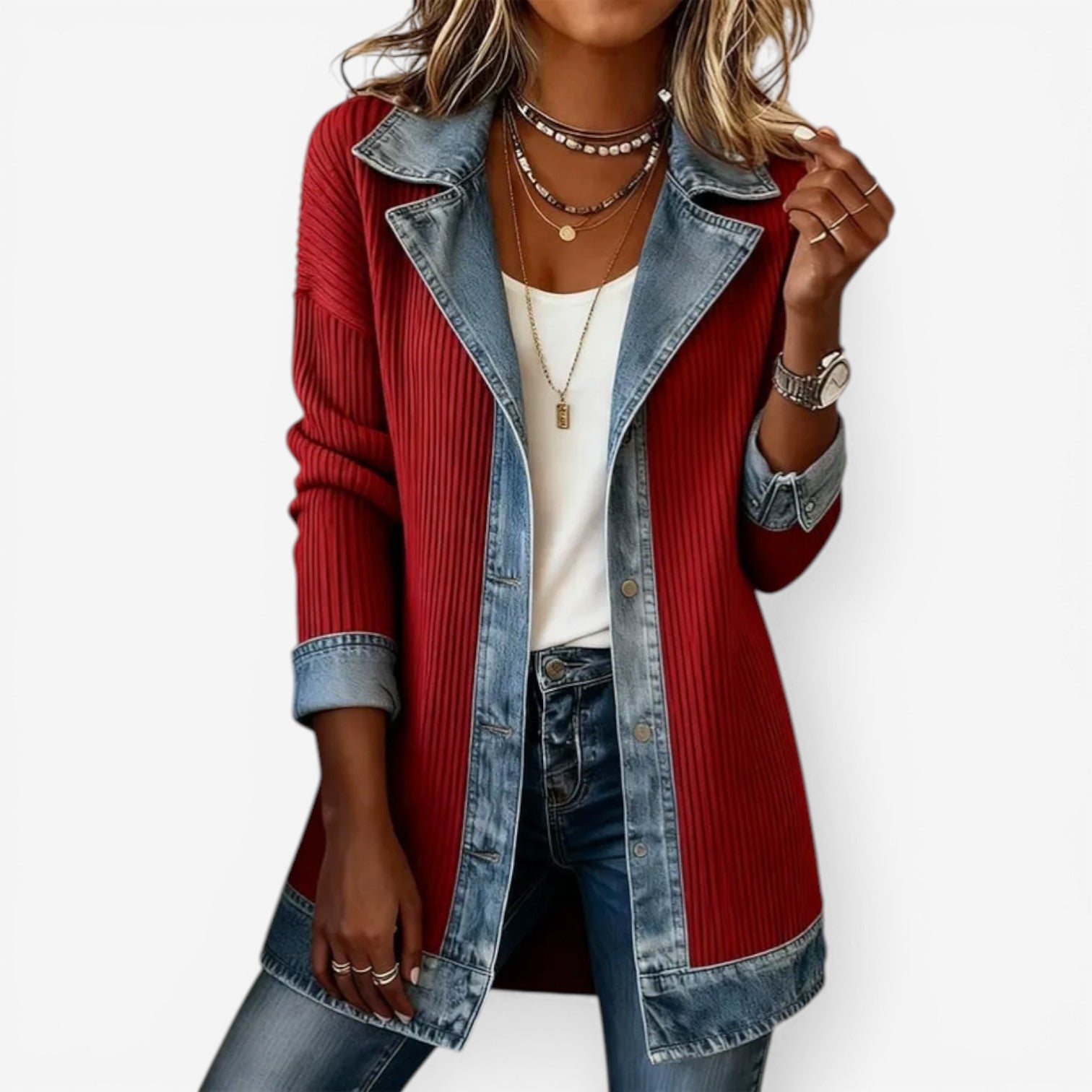 VESTE EN DENIM MÉLANGÉ