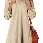 AMAIA™ – V Neck Puff Sleeve Babydoll Dress