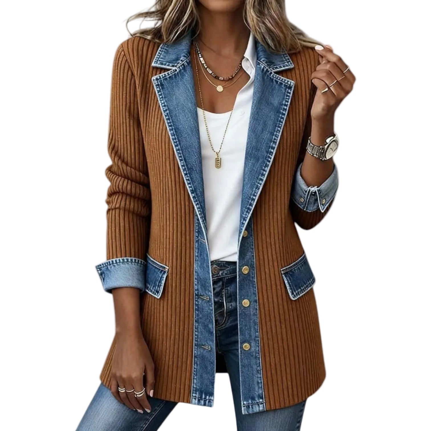 VESTE EN DENIM MÉLANGÉ