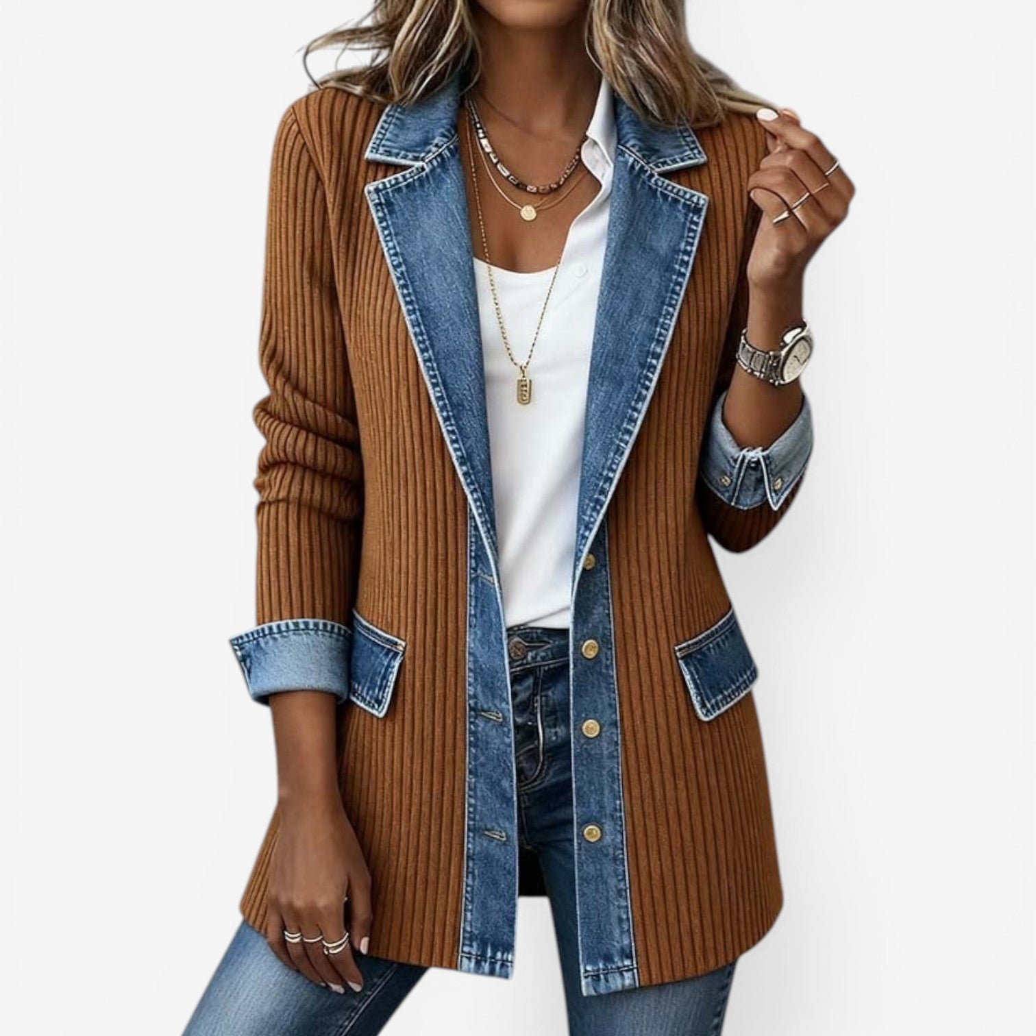 VESTE EN DENIM MÉLANGÉ