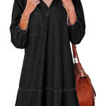 AMAIA™ – V Neck Puff Sleeve Babydoll Dress