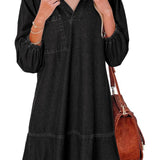 AMAIA™ – V Neck Puff Sleeve Babydoll Dress