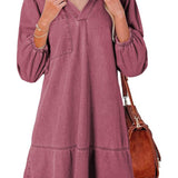 AMAIA™ – V Neck Puff Sleeve Babydoll Dress