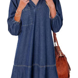 AMAIA™ – V Neck Puff Sleeve Babydoll Dress