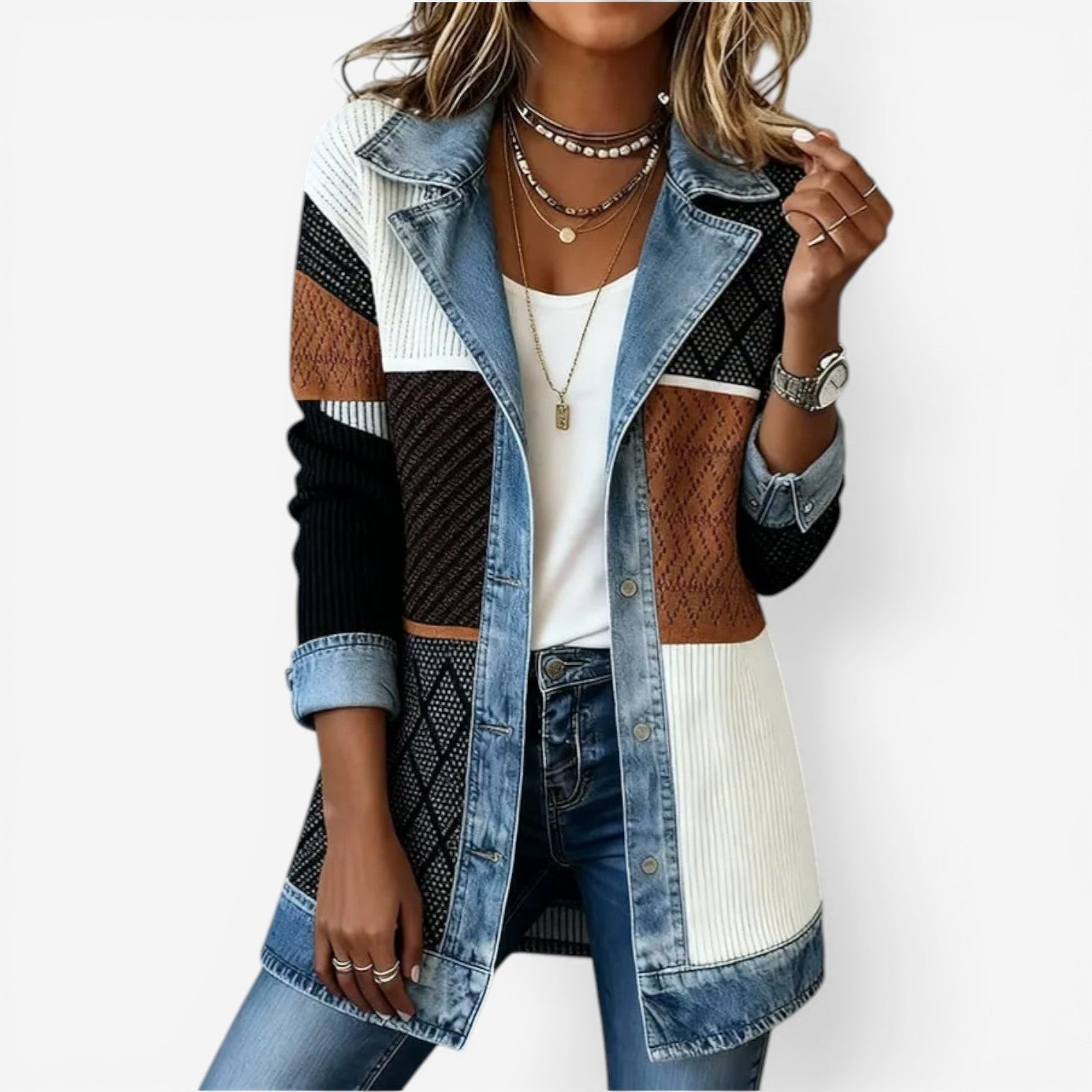 VESTE EN DENIM MÉLANGÉ