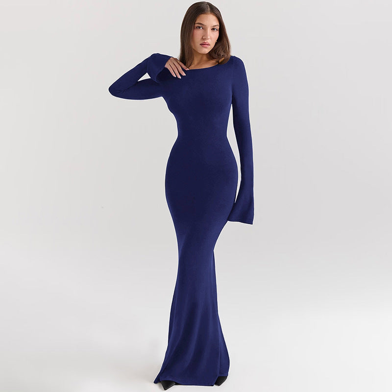 LONG BODYCON DRESS WITH OPEN BACK