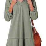 AMAIA™ – V Neck Puff Sleeve Babydoll Dress