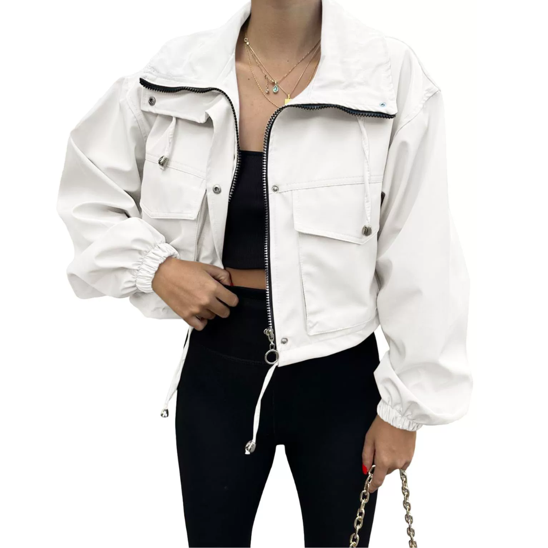REYNA™ – Solid Zip-Up Crop Jacket