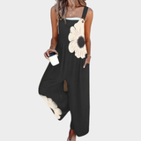 BLACK PRINTED COMFORT JUMPSUIT