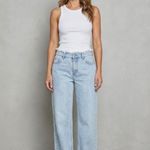 Rivazza – Raw hem detail – High-waist wide-leg jeans