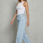 Rivazza – Raw hem detail – High-waist wide-leg jeans