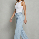 Rivazza – Raw hem detail – High-waist wide-leg jeans