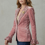 Rosavienne – Printed lapel statement – Velvet blazer