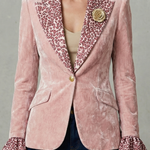 Rosavienne – Printed lapel statement – Velvet blazer