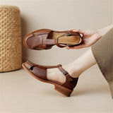 LEATHER MARY JANE SANDALS