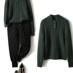 Arden Button-Up Cashmere Sweater