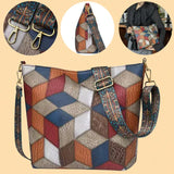GENUINE LEATHER MOSAIC HANDBAG