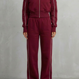 Savina – Urban Edge Piped Zip Jacket & Wide-Leg Pants Set