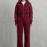 Savina – Urban Edge Piped Zip Jacket & Wide-Leg Pants Set
