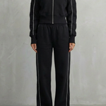 Savina – Urban Edge Piped Zip Jacket & Wide-Leg Pants Set