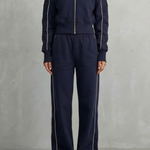 Savina – Urban Edge Piped Zip Jacket & Wide-Leg Pants Set