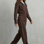 Savina – Urban Edge Piped Zip Jacket & Wide-Leg Pants Set