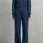 Savina – Urban Edge Piped Zip Jacket & Wide-Leg Pants Set