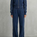 Savina – Urban Edge Piped Zip Jacket & Wide-Leg Pants Set