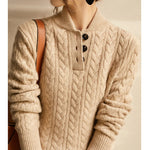 Arden Button-Up Cashmere Sweater