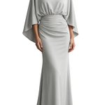 Silvarelle – Draped batwing elegance – Maxi dress