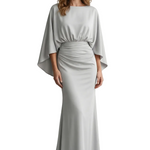 Silvarelle – Draped batwing elegance – Maxi dress