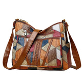 GENUINE LEATHER MOSAIC HANDBAG