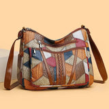 GENUINE LEATHER MOSAIC HANDBAG