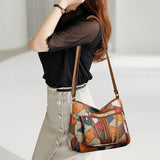 GENUINE LEATHER MOSAIC HANDBAG