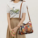 GENUINE LEATHER MOSAIC HANDBAG