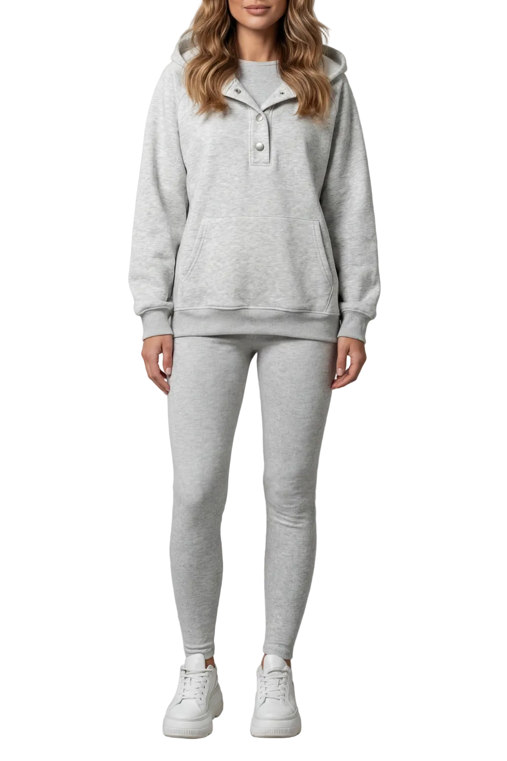 Thalina – Button detail hoodie – Cozy Relaxed Set