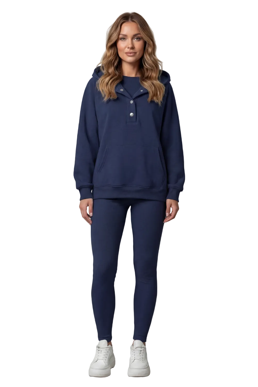 Thalina – Button detail hoodie – Cozy Relaxed Set