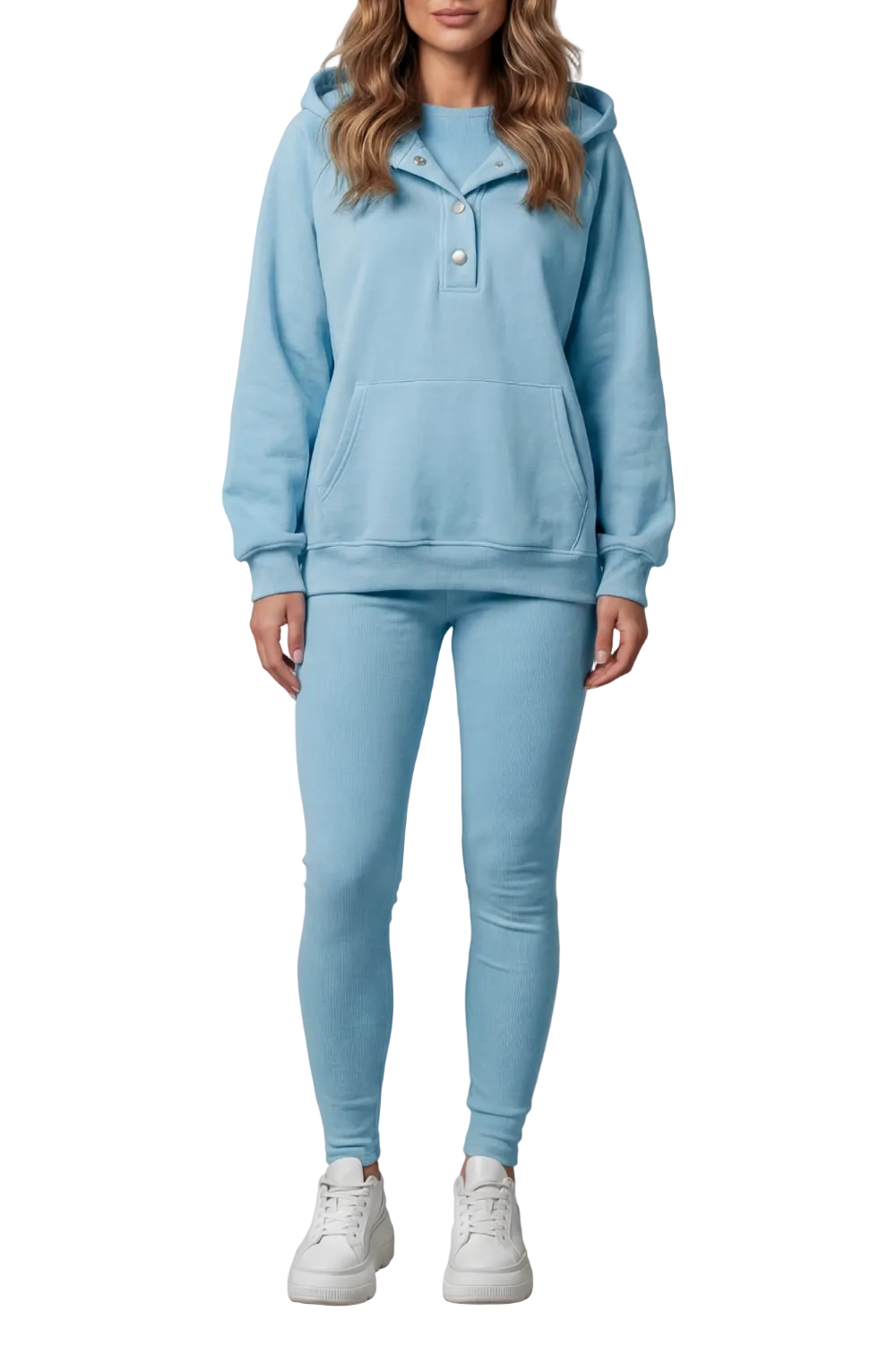 Thalina – Button detail hoodie – Cozy Relaxed Set