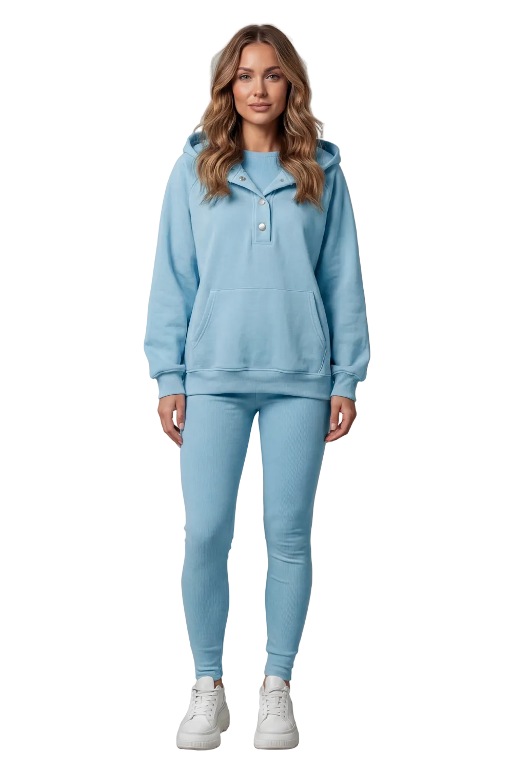 Thalina – Button detail hoodie – Cozy Relaxed Set